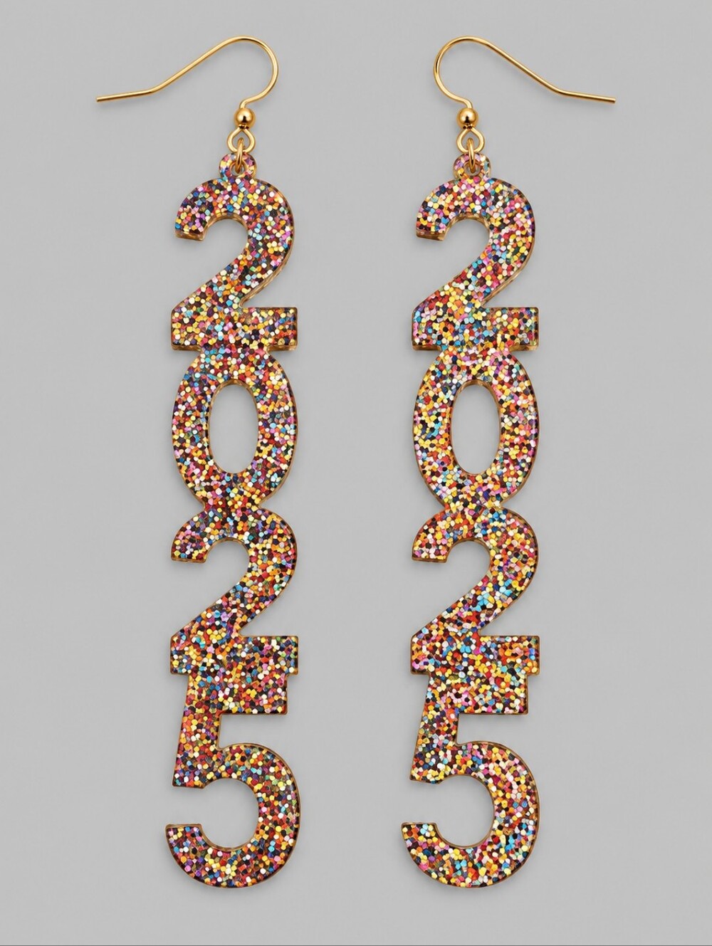 3/$25 CATO Multicolor Glitter 2025 Drop Earrings - Picture 1 of 3